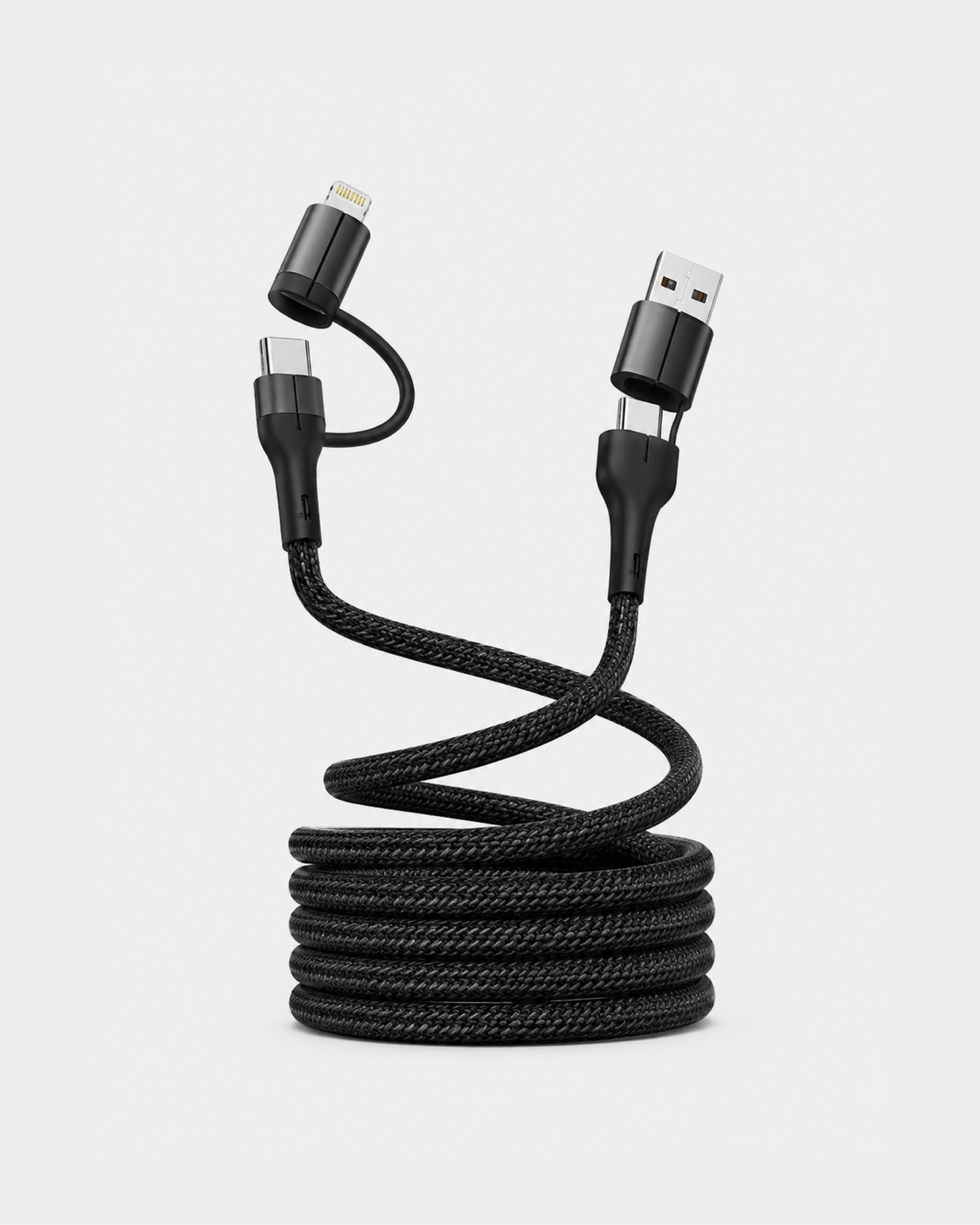 4-in-1 Fast Charging Magnetic Self Winding Cable