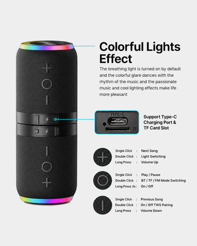 Magnetic Detachable Portable Bluetooth Speaker